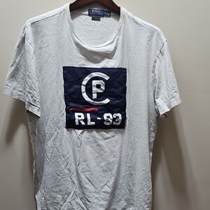 Polo by Ralph Lauren White and Blue Short Sleeve Tee